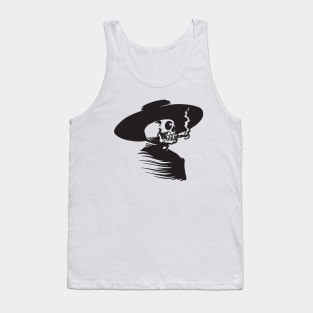 Skull Head Smoking Cigar Tank Top